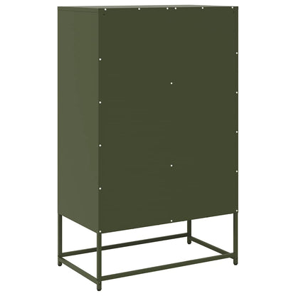 Highboard Olive Green 68x39x111.5 cm Steel