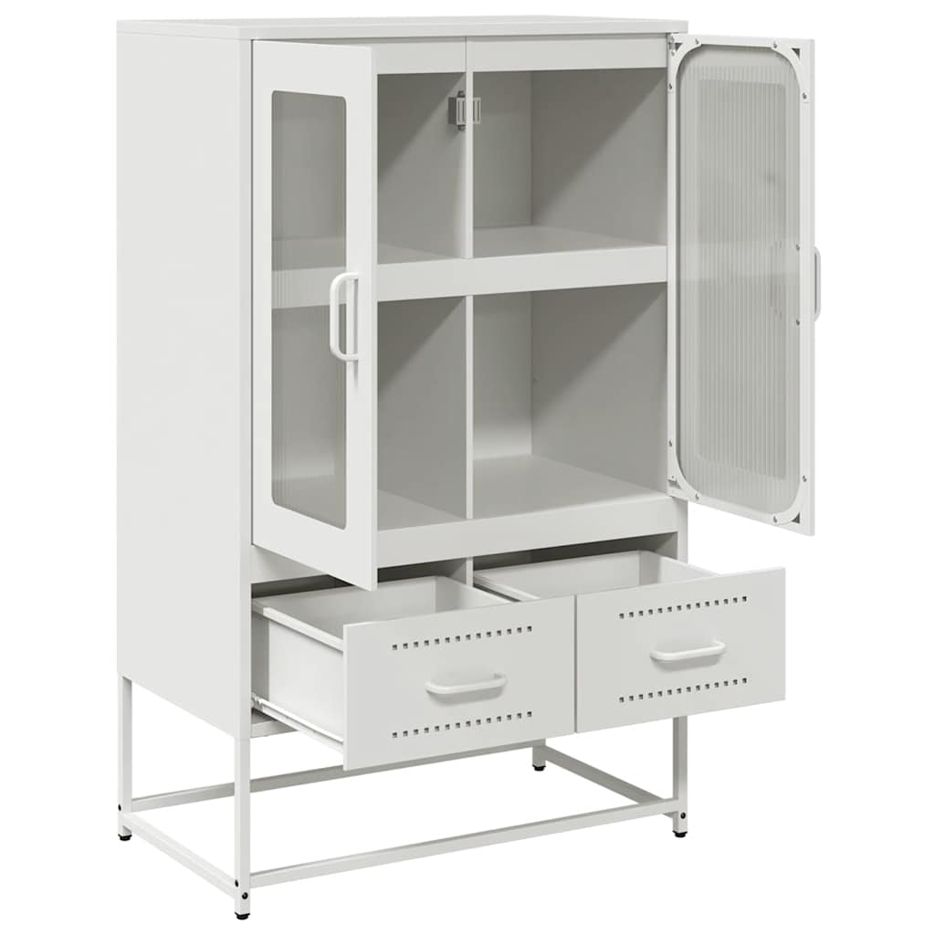 Highboard White 68x39x111.5 cm Steel