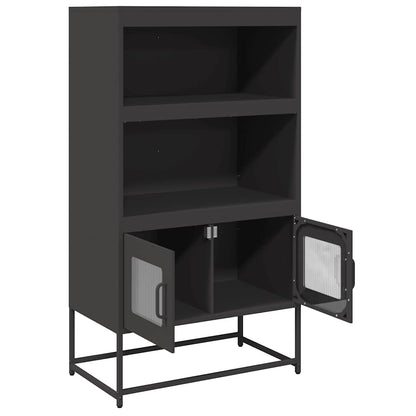 Highboard Black 68x39x123 cm Steel