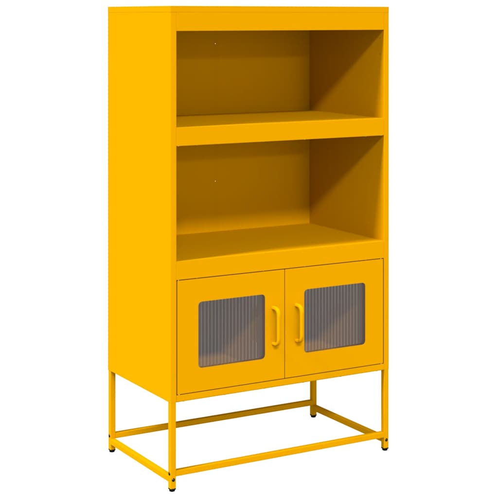 Highboard Mustard Yellow 68x39x123 cm Steel