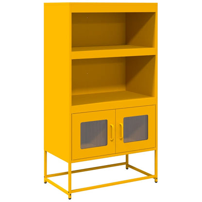 Highboard Mustard Yellow 68x39x123 cm Steel