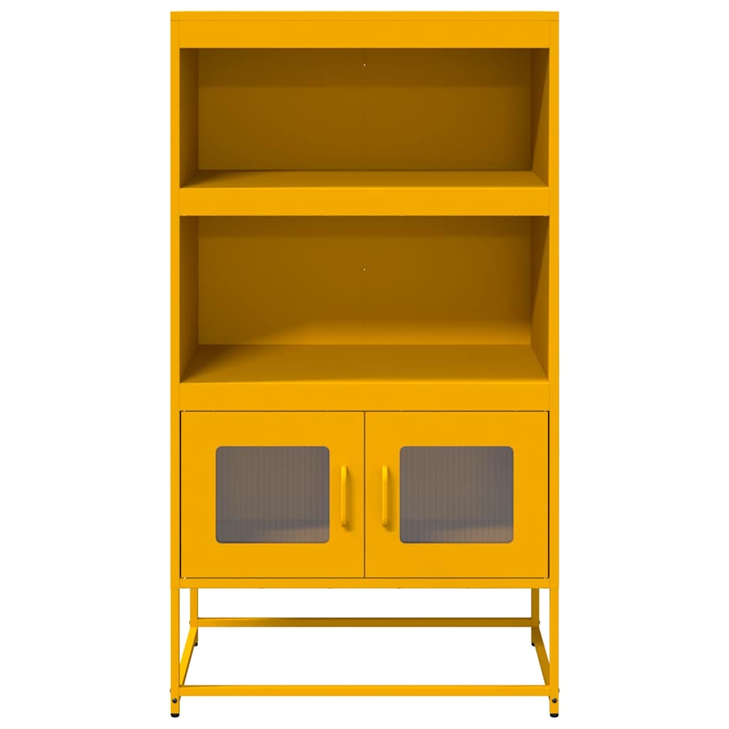 Highboard Mustard Yellow 68x39x123 cm Steel