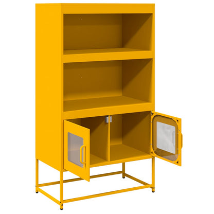 Highboard Mustard Yellow 68x39x123 cm Steel