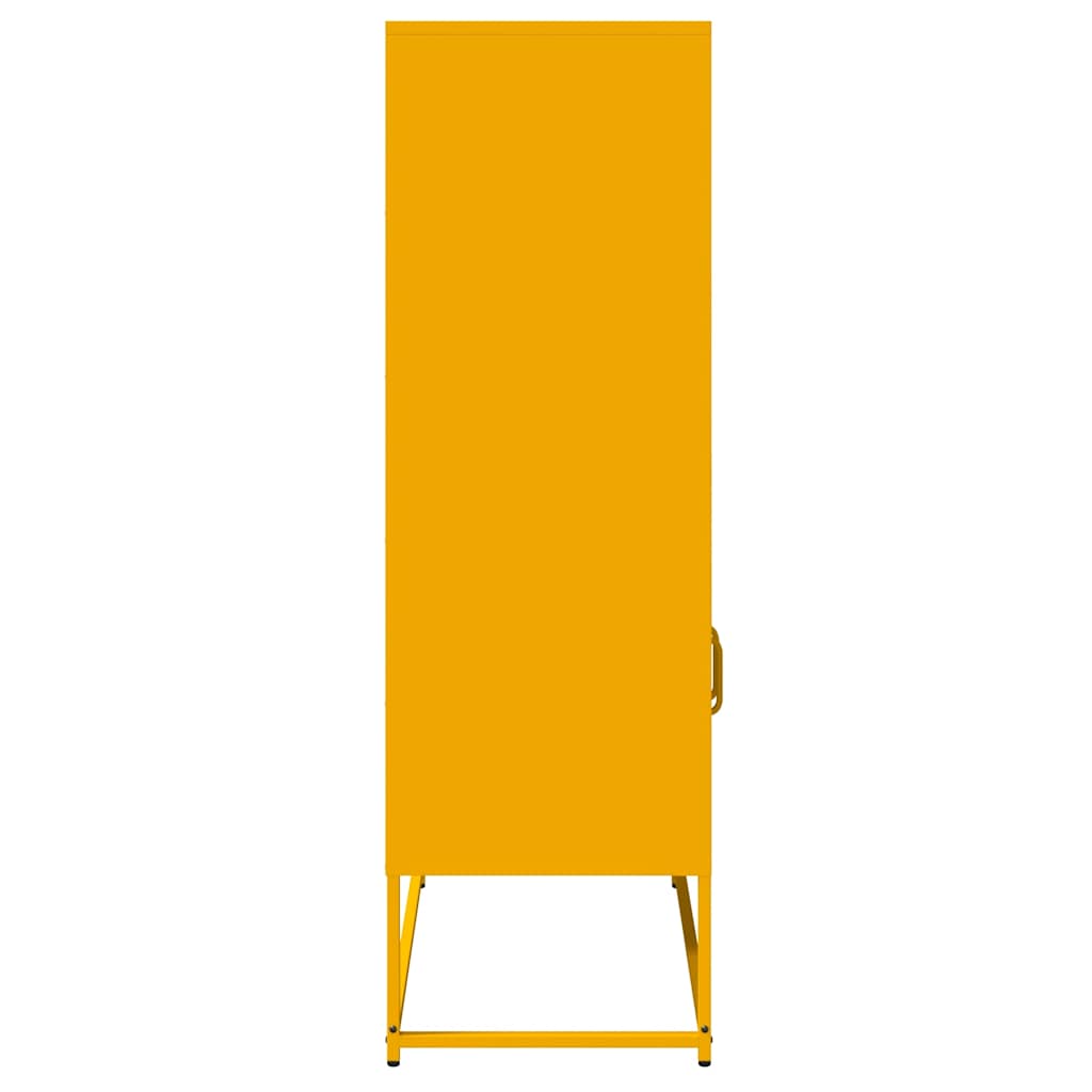 Highboard Mustard Yellow 68x39x123 cm Steel