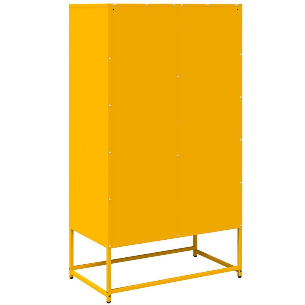 Highboard Mustard Yellow 68x39x123 cm Steel