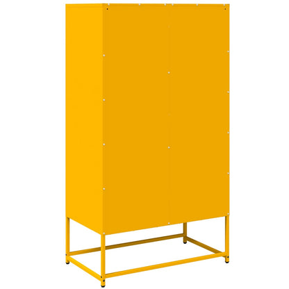 Highboard Mustard Yellow 68x39x123 cm Steel