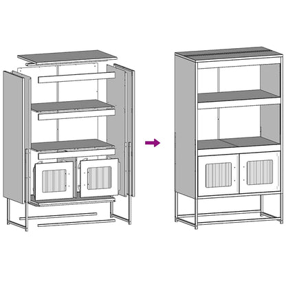 Highboard Mustard Yellow 68x39x123 cm Steel