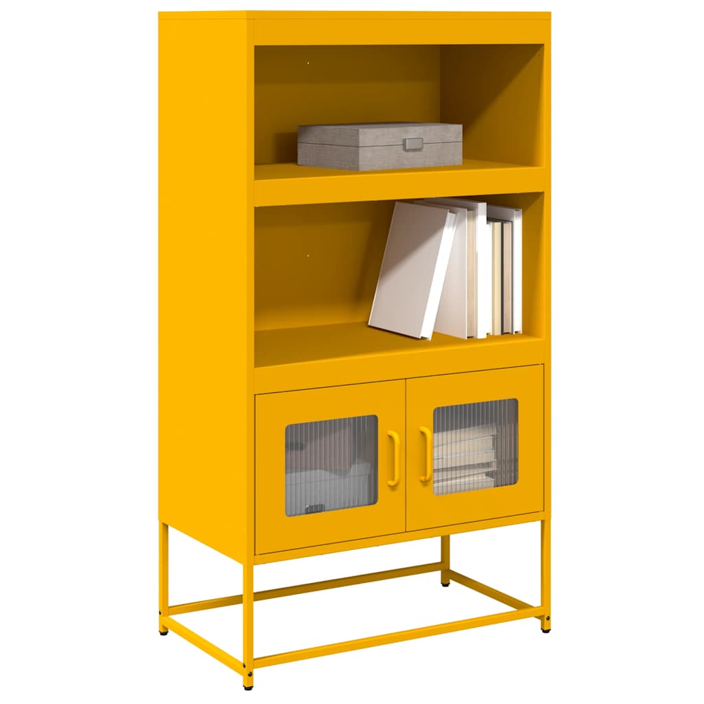 Highboard Mustard Yellow 68x39x123 cm Steel