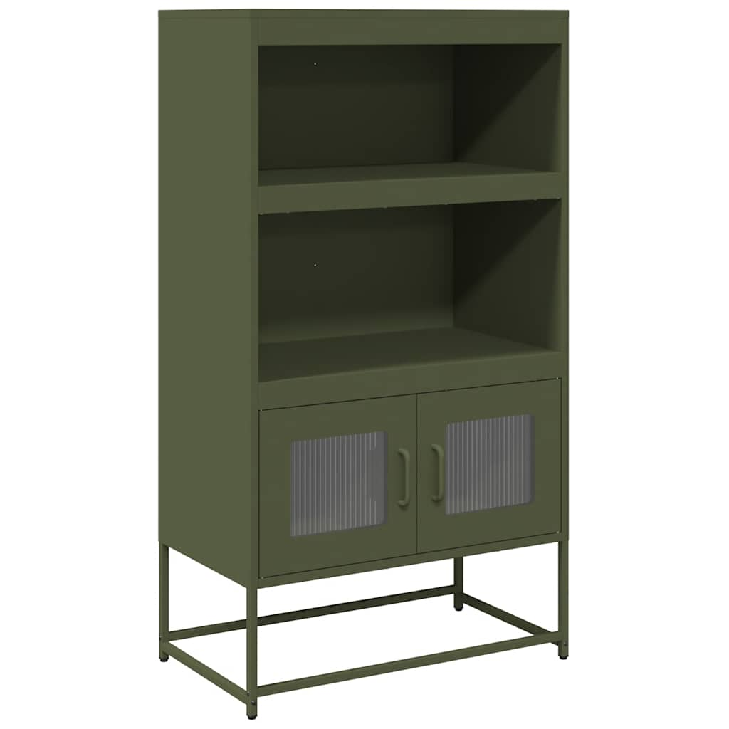 Highboard Olive Green 68x39x123 cm Steel