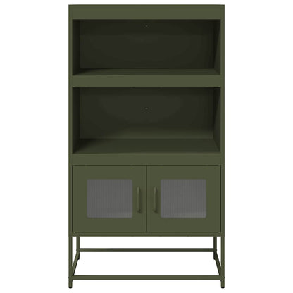 Highboard Olive Green 68x39x123 cm Steel