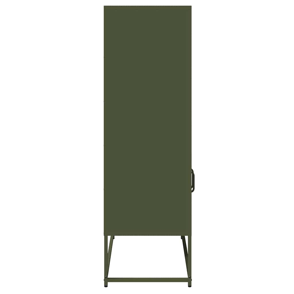 Highboard Olive Green 68x39x123 cm Steel