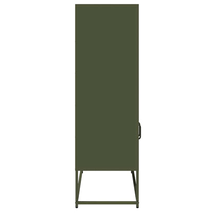 Highboard Olive Green 68x39x123 cm Steel