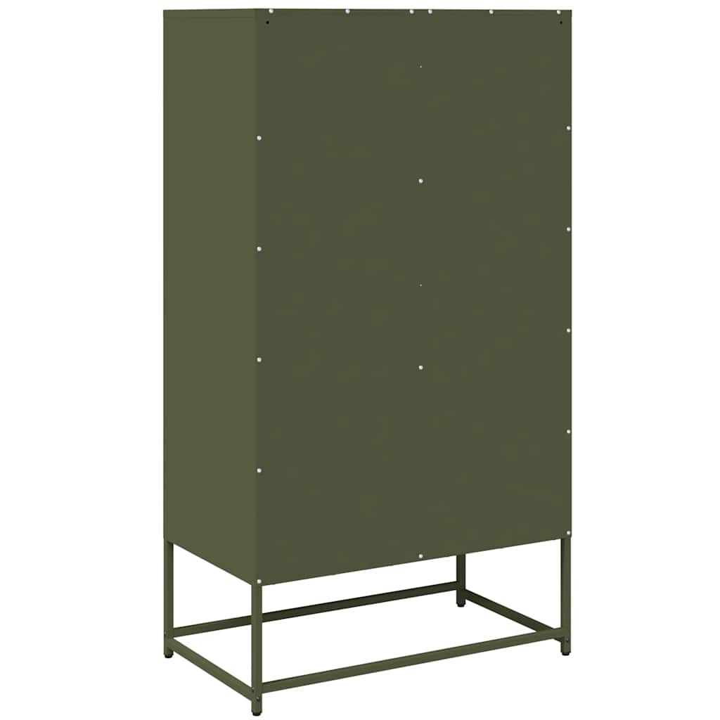 Highboard Olive Green 68x39x123 cm Steel