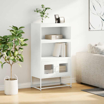 Highboard White 68x39x123 cm Steel