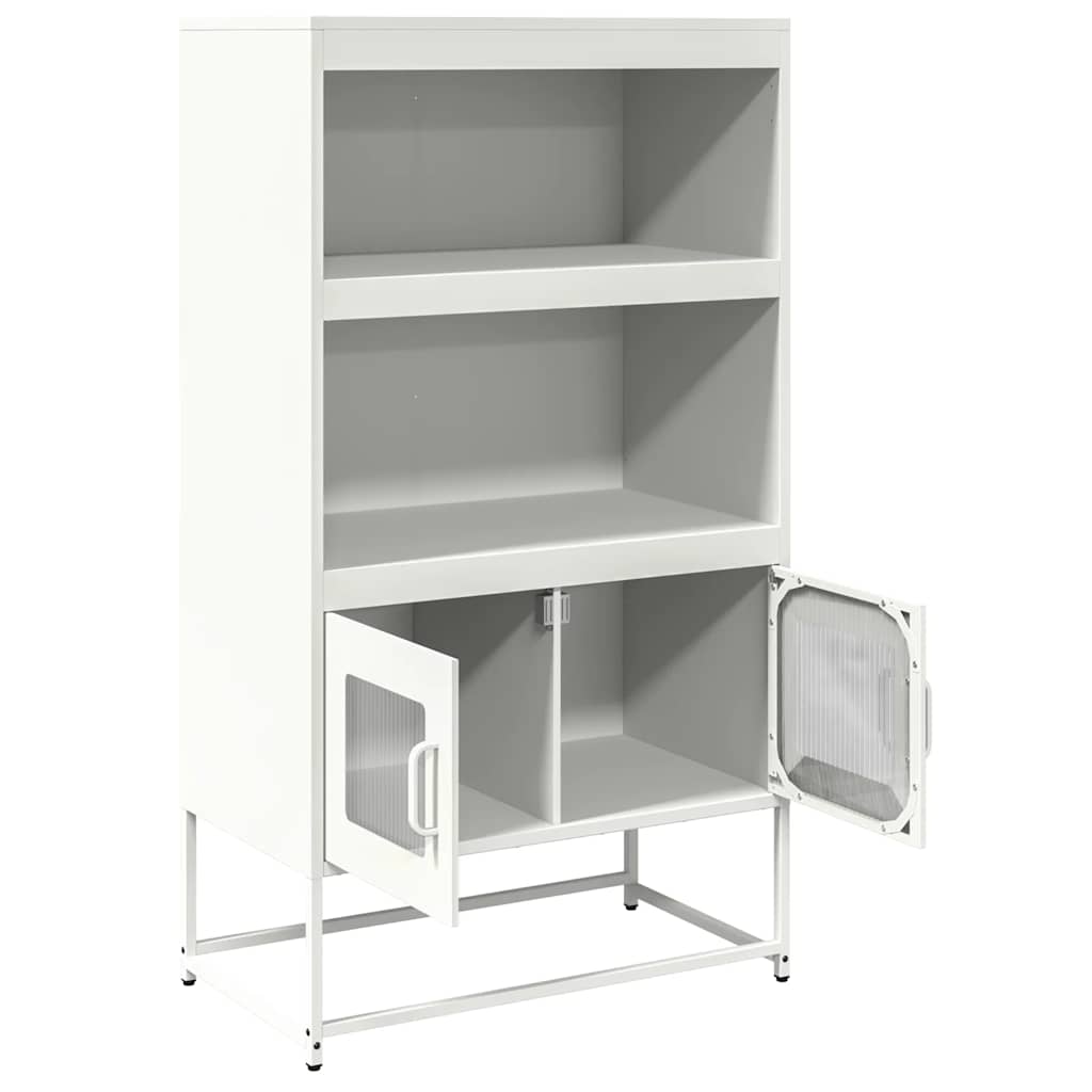 Highboard White 68x39x123 cm Steel