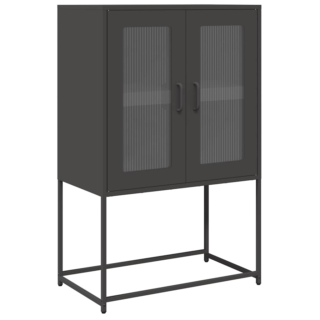 Highboard Black 68x39x107 cm Steel