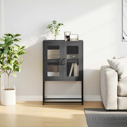 Highboard Black 68x39x107 cm Steel