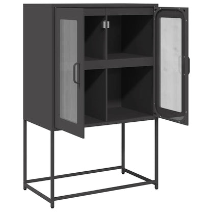 Highboard Black 68x39x107 cm Steel