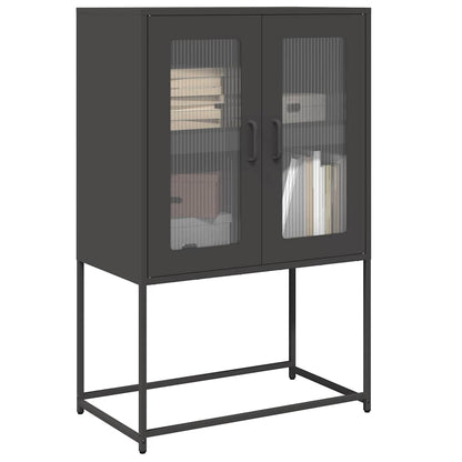 Highboard Black 68x39x107 cm Steel