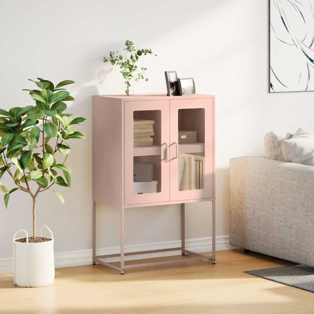 Highboard Pink 68x39x107 cm Steel