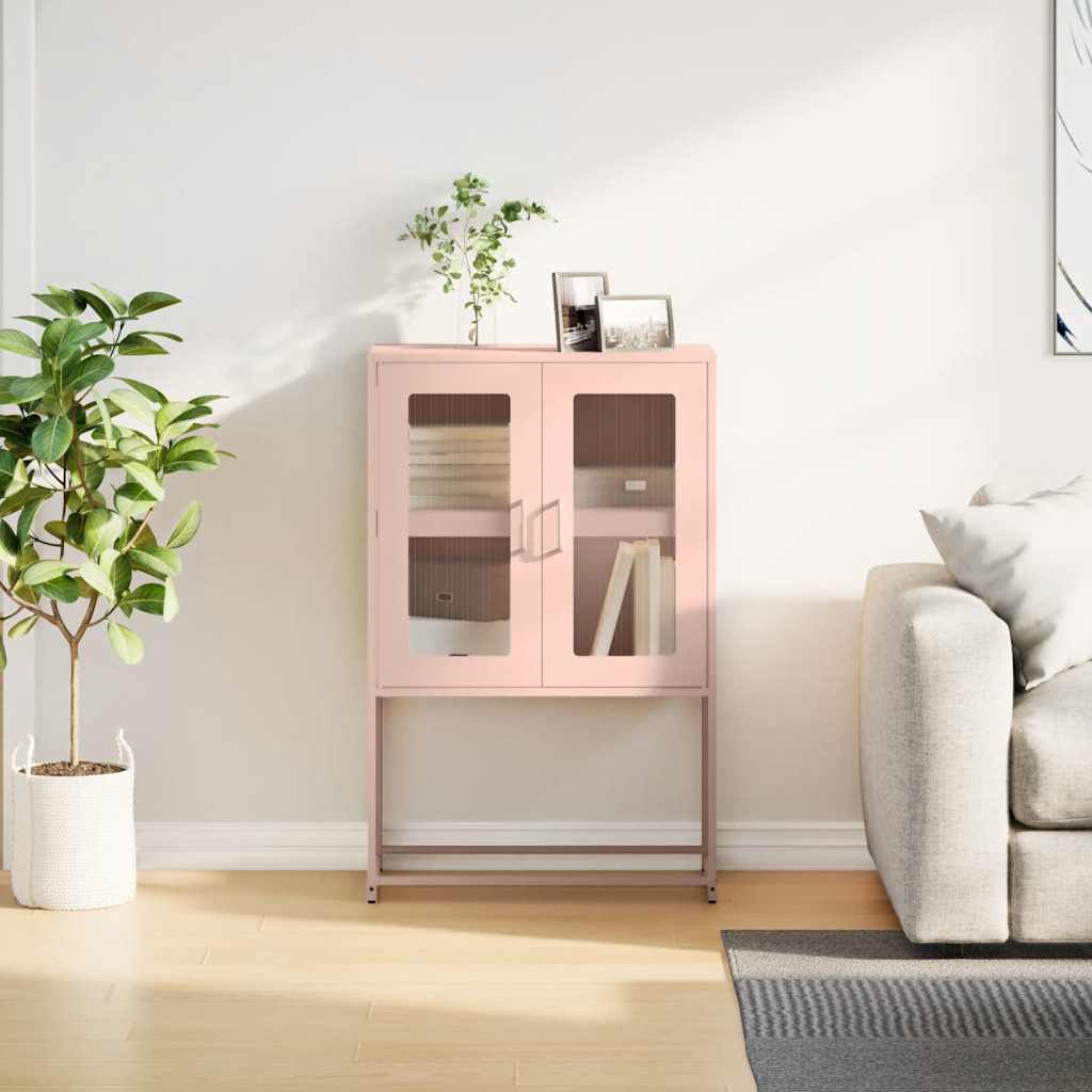 Highboard Pink 68x39x107 cm Steel