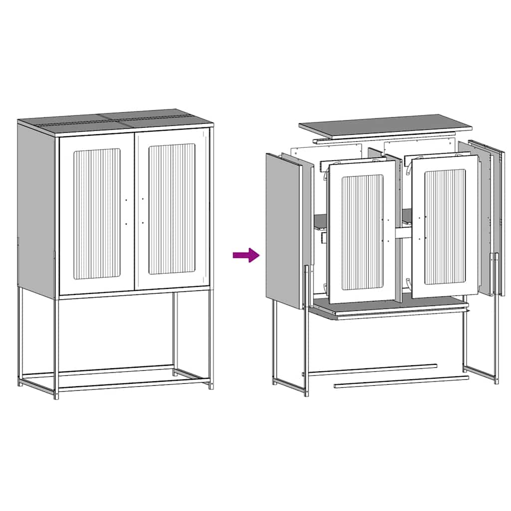 Highboard Anthracite 68x39x107 cm Steel