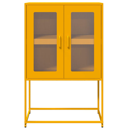 Highboard Mustard Yellow 68x39x107 cm Steel