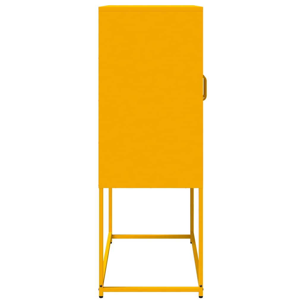 Highboard Mustard Yellow 68x39x107 cm Steel