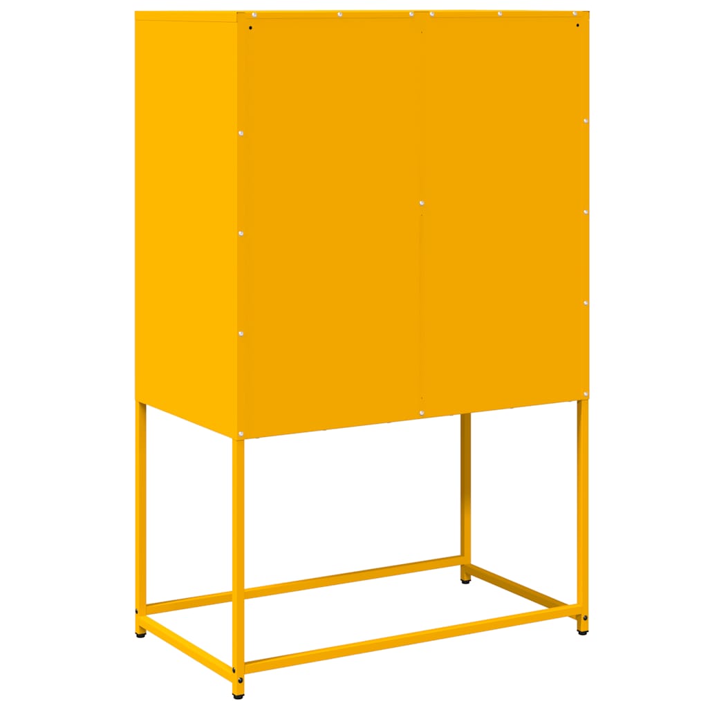 Highboard Mustard Yellow 68x39x107 cm Steel