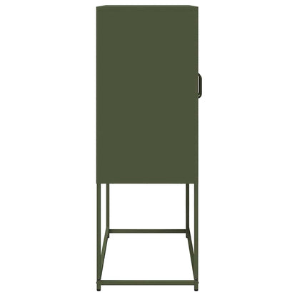 Highboard Olive Green 68x39x107 cm Steel