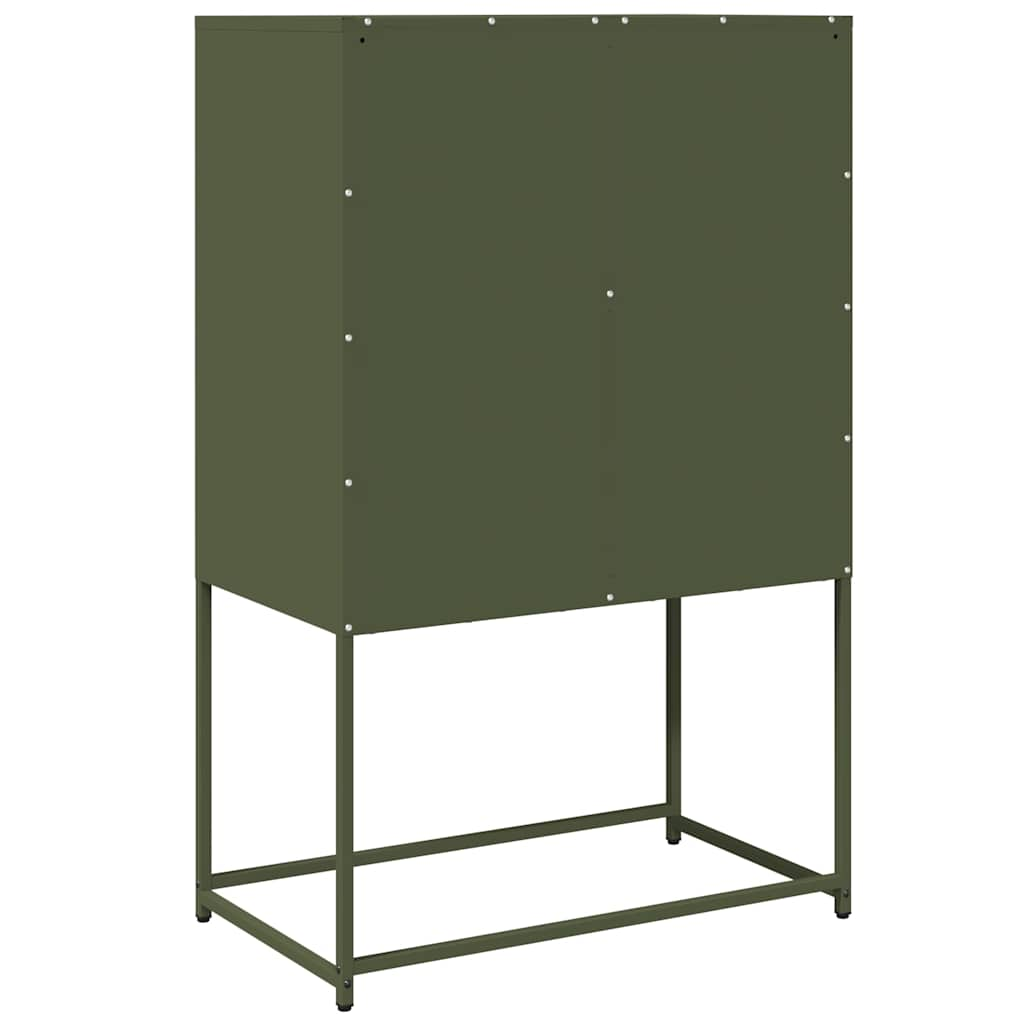 Highboard Olive Green 68x39x107 cm Steel