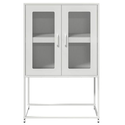 Highboard White 68x39x107 cm Steel