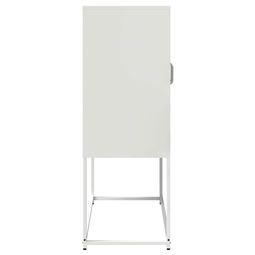 Highboard White 68x39x107 cm Steel