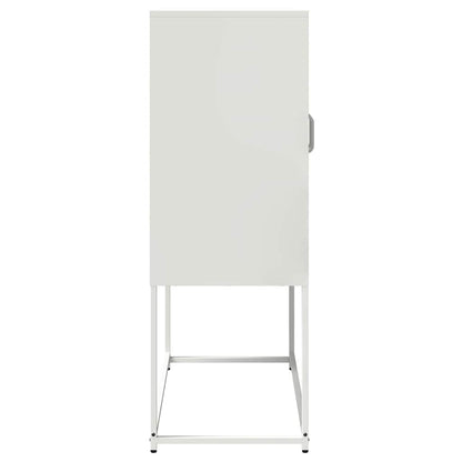 Highboard White 68x39x107 cm Steel