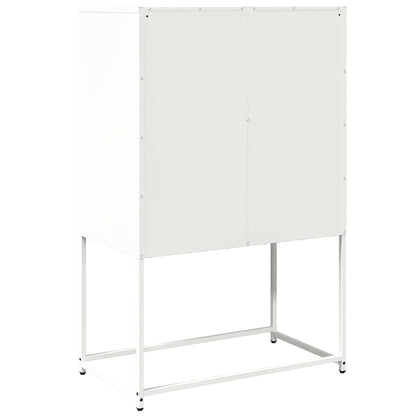 Highboard White 68x39x107 cm Steel