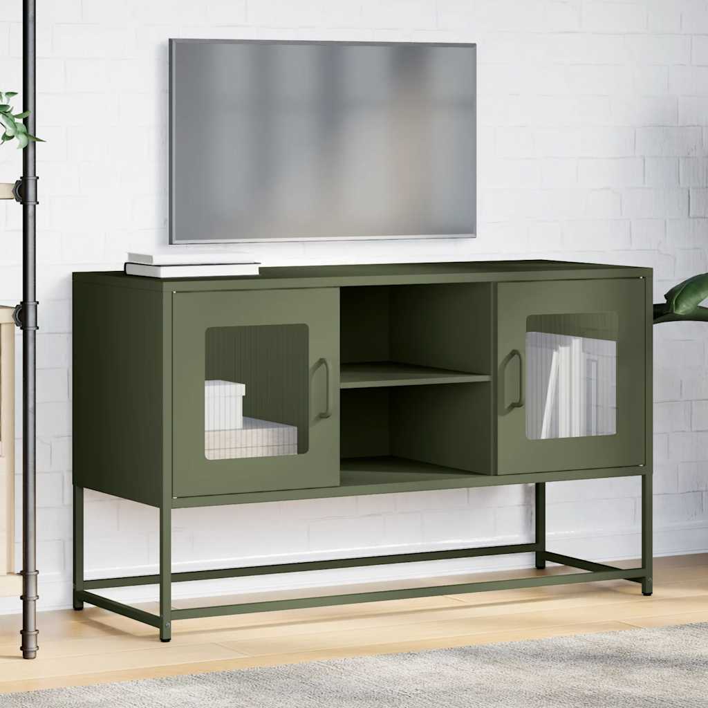 TV Cabinet Olive Green 100.5x39x60.5 cm Steel