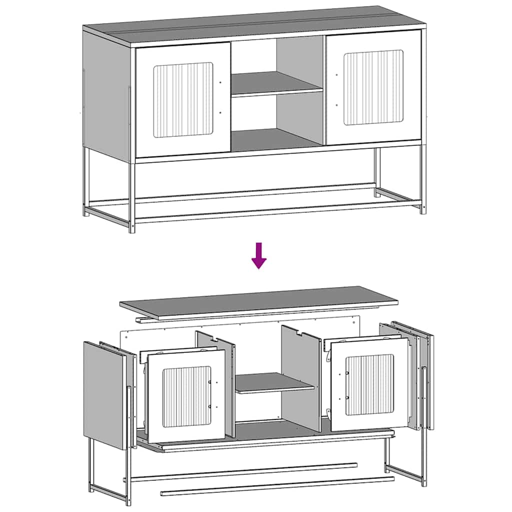 TV Cabinet White 100.5x39x60.5 cm Steel