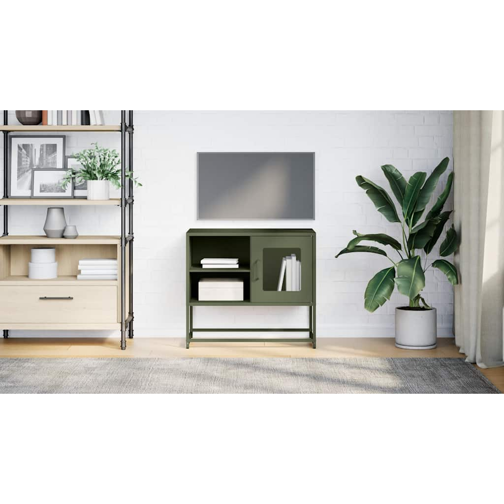 TV Cabinet Olive Green 68x39x60.5 cm Steel