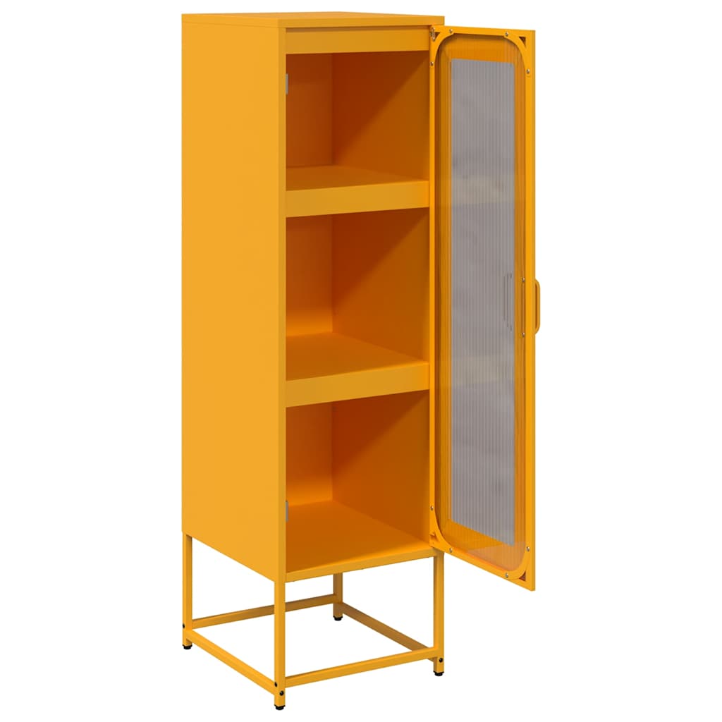 Highboard Mustard Yellow 36x39x123 cm Cold-rolled Steel