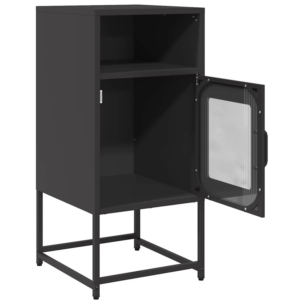 Bedside Cabinet Black 36x39x78 cm Cold-rolled Steel