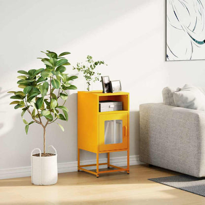 Bedside Cabinet Mustard Yellow 36x39x78 cm Cold-rolled Steel