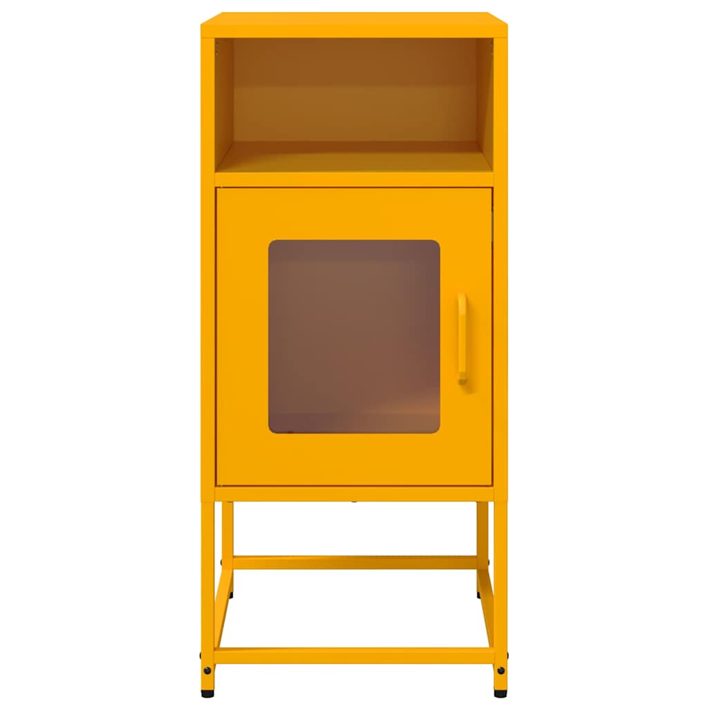 Bedside Cabinet Mustard Yellow 36x39x78 cm Cold-rolled Steel