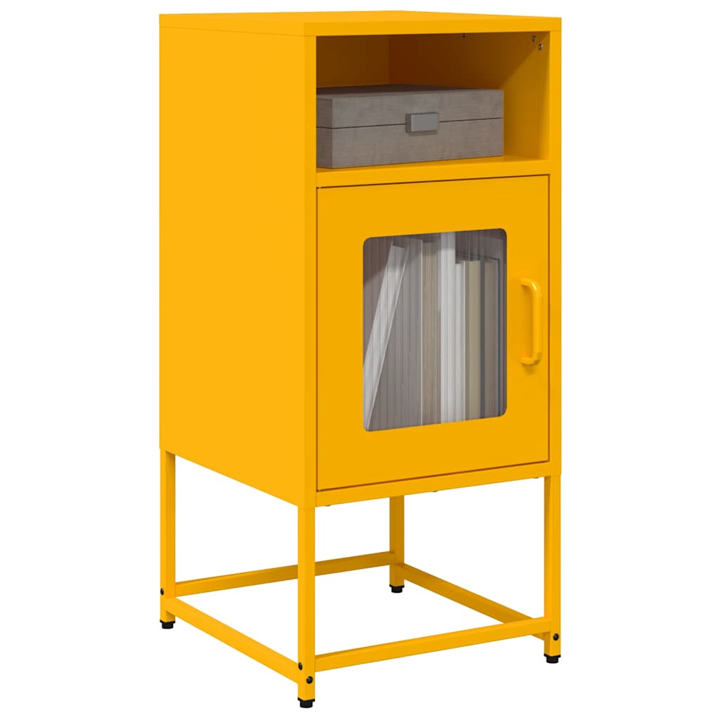 Bedside Cabinet Mustard Yellow 36x39x78 cm Cold-rolled Steel