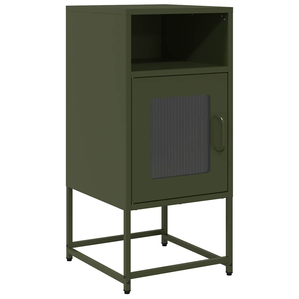 Bedside Cabinet Olive Green 36x39x78 cm Cold-rolled Steel