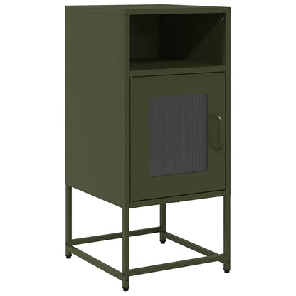 Bedside Cabinet Olive Green 36x39x78 cm Cold-rolled Steel