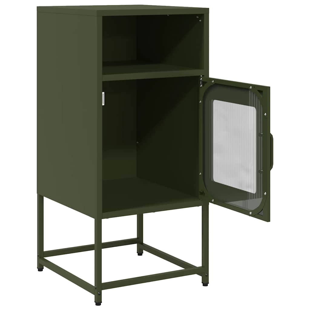 Bedside Cabinet Olive Green 36x39x78 cm Cold-rolled Steel