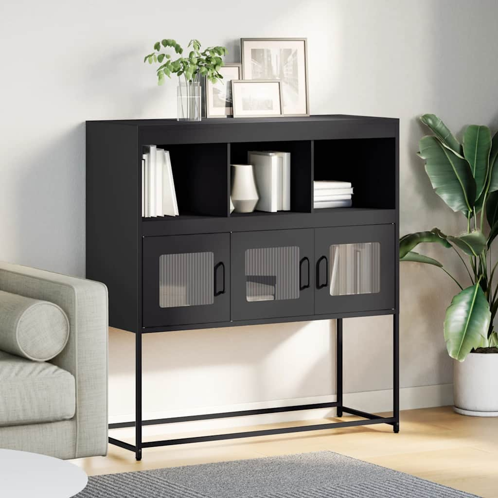 Sideboard Black 100.5x39x107 cm Cold-rolled Steel