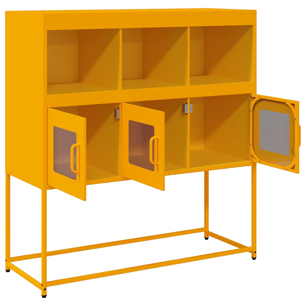 Sideboard Mustard Yellow 100.5x39x107 cm Cold-rolled Steel