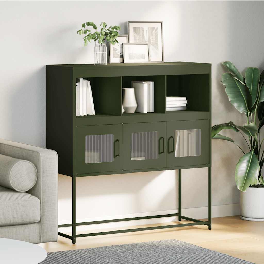 Sideboard Olive Green 100.5x39x107 cm Cold-rolled Steel