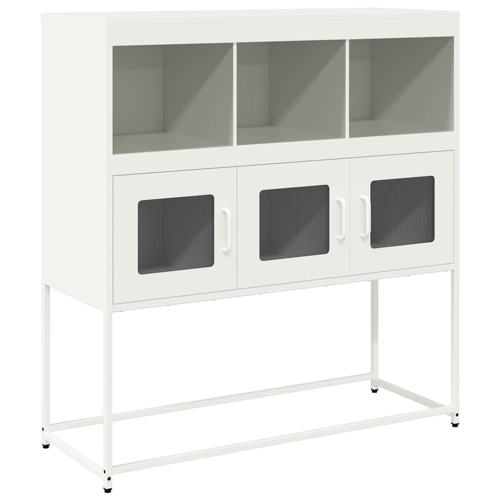 Sideboard White 100.5x39x107 cm Cold-rolled Steel